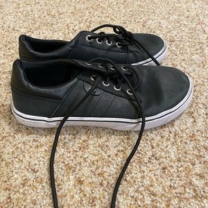 Lightly used Sperry Youth shoes boys size 3M black white Ollie